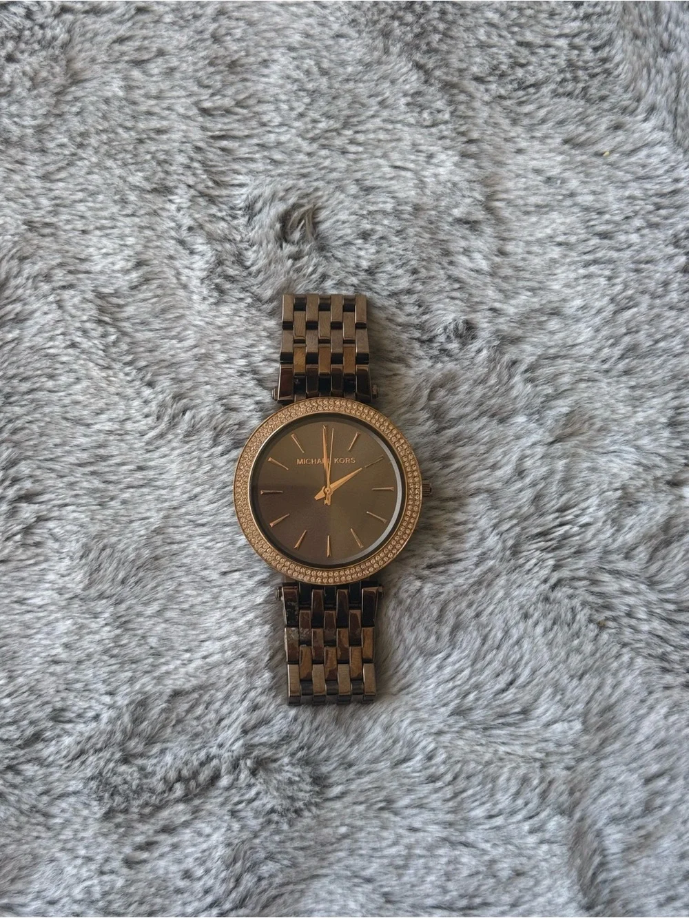 Michael Kors Men's Rose Brown Stainless Steel Watch with Crystal Bezel